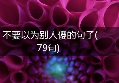 不要以为别人傻的句子(79句)
