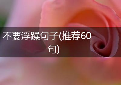 不要浮躁句子(推荐60句)