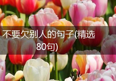 不要欠别人的句子(精选80句)