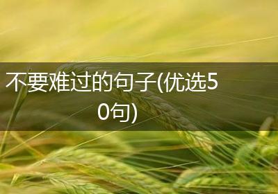 不要难过的句子(优选50句)