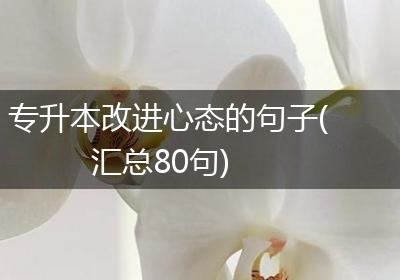 专升本改进心态的句子(汇总80句)