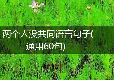 两个人没共同语言句子(通用60句)
