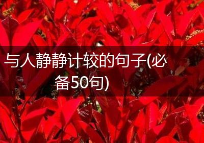 与人静静计较的句子(必备50句)