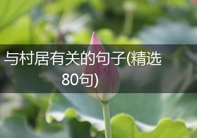与村居有关的句子(精选80句)