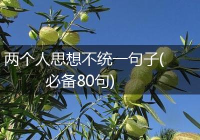 两个人思想不统一句子(必备80句)