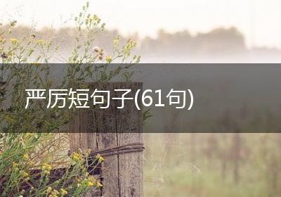 严厉短句子(61句)