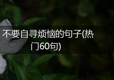 不要自寻烦恼的句子(热门60句)