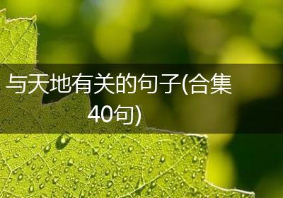 与天地有关的句子(合集40句)