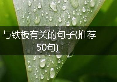 与铁板有关的句子(推荐50句)
