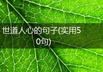 世道人心的句子(实用50句)