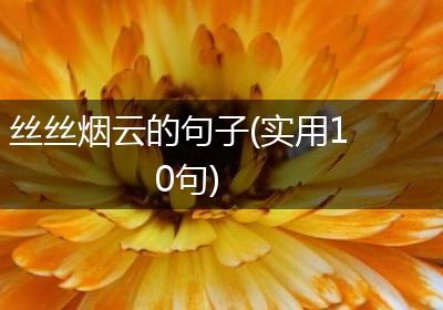 丝丝烟云的句子(实用10句)