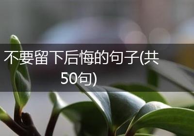 不要留下后悔的句子(共50句)