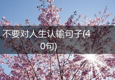 不要对人生认输句子(40句)