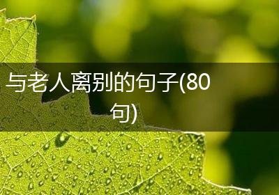 与老人离别的句子(80句)