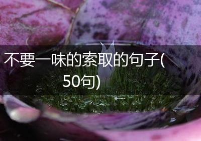 不要一味的索取的句子(50句)