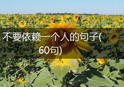不要依赖一个人的句子(60句)