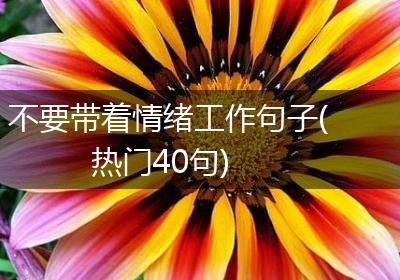 不要带着情绪工作句子(热门40句)