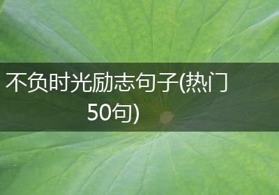 不负时光励志句子(热门50句)