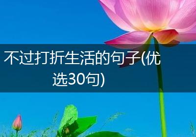 不过打折生活的句子(优选30句)