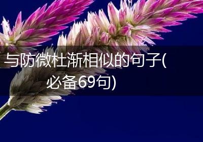 与防微杜渐相似的句子(必备69句)