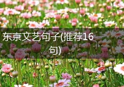 东京文艺句子(推荐16句)
