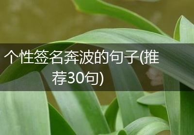 个性签名奔波的句子(推荐30句)