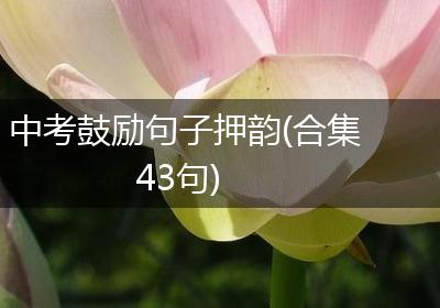 中考鼓励句子押韵(合集43句)
