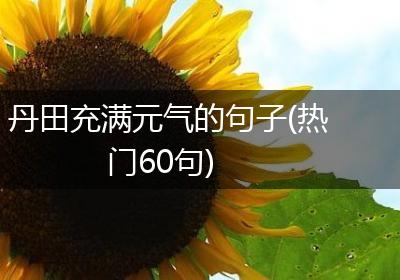 丹田充满元气的句子(热门60句)
