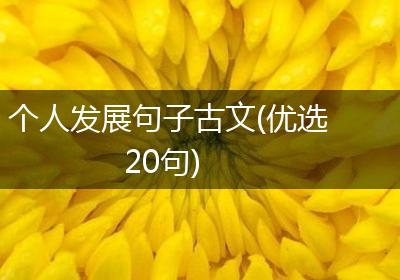 个人发展句子古文(优选20句)