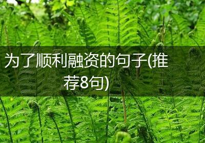 为了顺利融资的句子(推荐8句)