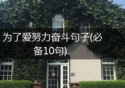 为了爱努力奋斗句子(必备10句)