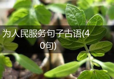 为人民服务句子古语(40句)