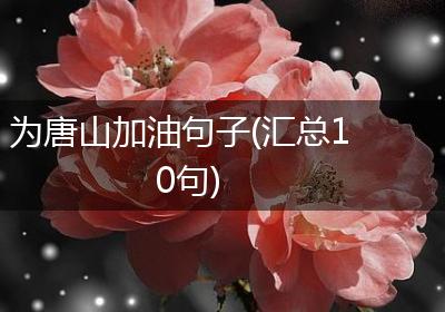为唐山加油句子(汇总10句)