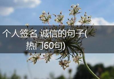 个人签名 诚信的句子(热门60句)