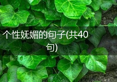 个性妩媚的句子(共40句)