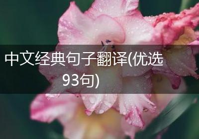 中文经典句子翻译(优选93句)