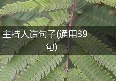 主持人造句子(通用39句)