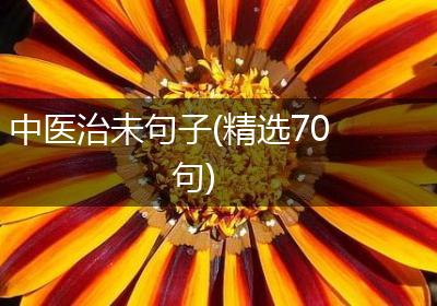 中医治未句子(精选70句)