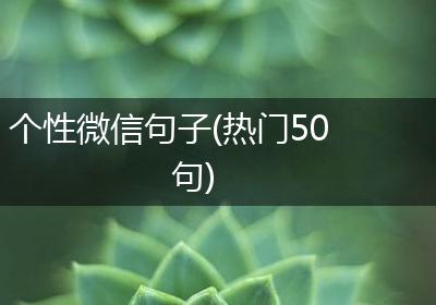 个性微信句子(热门50句)