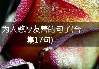 为人憨厚友善的句子(合集17句)