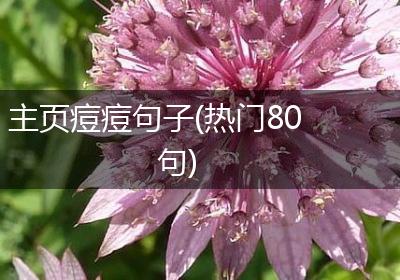 主页痘痘句子(热门80句)