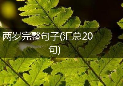 两岁完整句子(汇总20句)