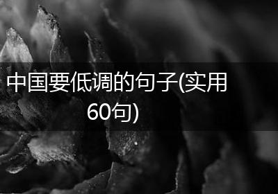 中国要低调的句子(实用60句)