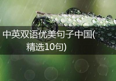中英双语优美句子中国(精选10句)