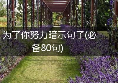 为了你努力暗示句子(必备80句)