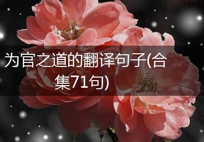 为官之道的翻译句子(合集71句)