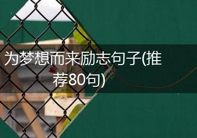 为梦想而来励志句子(推荐80句)