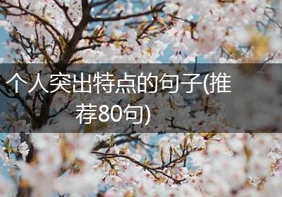 个人突出特点的句子(推荐80句)