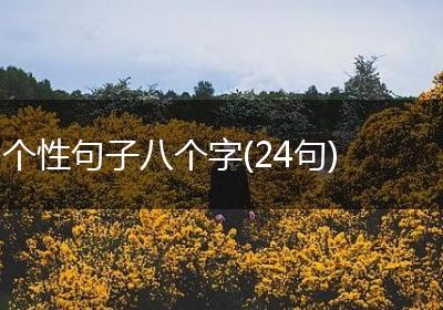 个性句子八个字(24句)