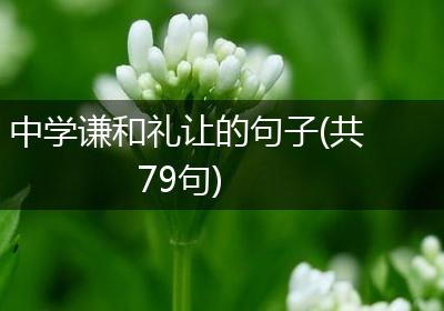 中学谦和礼让的句子(共79句)